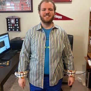 Robert Graham large men’s striped shirt